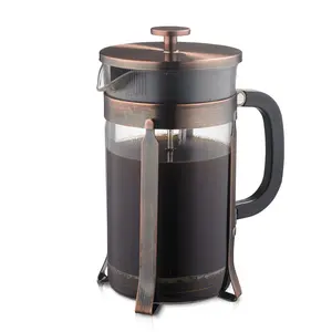 Isıya dayanıklı borosilikat cam fransız basın kahve çay makinesi Pot kepçe cam sürahi ile 4 filtreler ile kahve presi piston