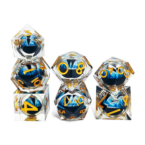 Fabricante Mayorista de Dados DND, Dados Poliédricos de Resina con Ojos de Dragón, Juego de Dados de Bordes Afilados para DND RPG - Product Image 1