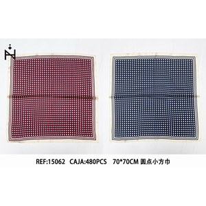 Fazzoletto quadrato a pois 70x70 cm in cotone, piccolo fazzoletto da uomo e donna, accessorio moda - Product Image 3