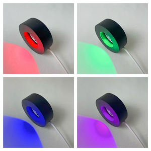 Venta al por mayor personalizado cuadrado 3D USB haya <span class=keywords><strong>de</strong></span> madera maciza RGB LED portalámparas luz nocturna dropshipping - Product Image 2