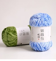 Fil chenille recyclé, antistatique, teint, super doux, pour couvertures de bébé, tissage velours, épais, 5 #   Fil de polyester et coton de haute qualité