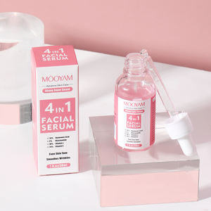 4 में <span class=keywords><strong>1</strong></span> शाकाहारी चेहरे को सफेद करने वाले एंटी-एज सीरम विटामिन सी नाइनाइमाइड विटामिन ई ग्लिसरीन 30 मिली त्वचा देखभाल सफेद विरोधी झुर्रियों - Product Image 1