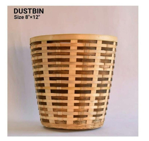 Corbeille à déchets artisanale en bambou avec un design tissé à la main de qualité supérieure pour salon, cuisine, bureau, suites d'hôtel et intérieur contemporain - Product Image 2