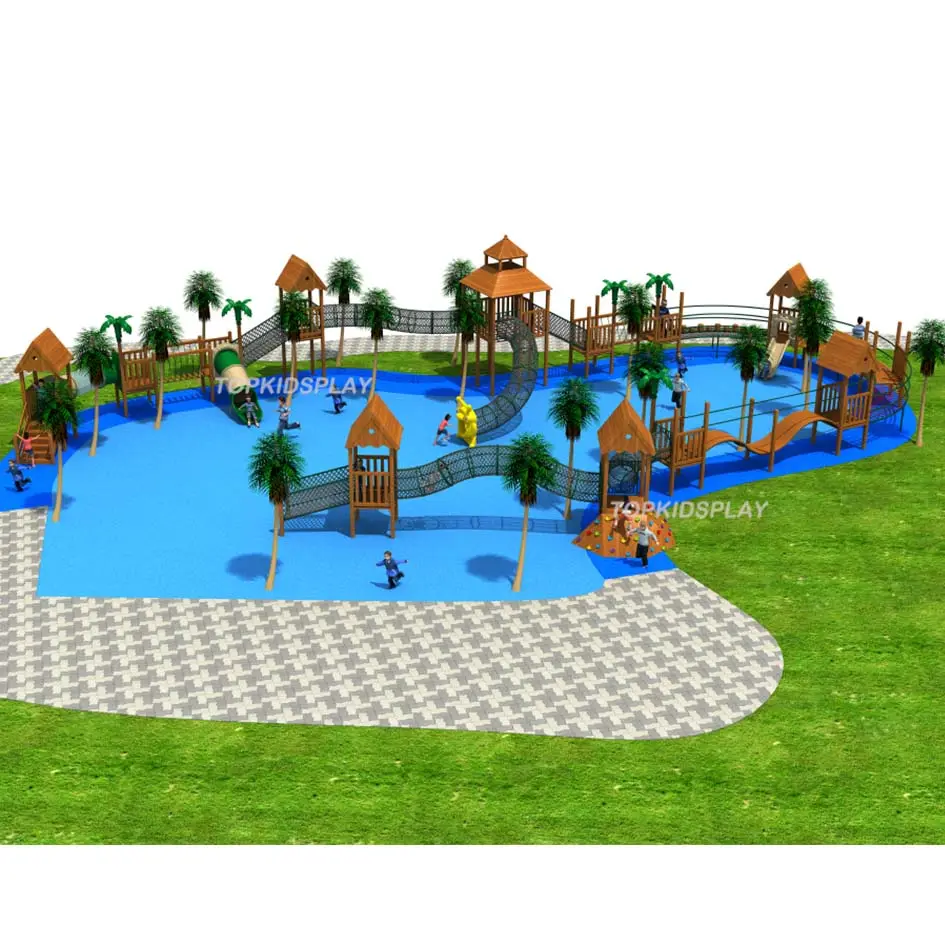 Factory Custom Kids Plastic Park Safety Children Outdoor Playground Equipment for Children Adventure Park