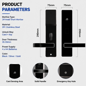 Système de sécurité de serrure de porte intelligente RFID sans clé pour hôtel, appartement, complexe hôtelier, serrure à carte IC cryptée - Product Image 3