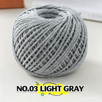 High Quality 100% Cotton 2mm Dyed Core Spun Yarn 30 Colors Soft Skin-friendly for Knitting 150g Ball
