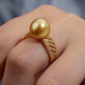 Anillo de Perlas Naturales de Agua Dulce de Lujo Personalizado de Messi, 18K/14K/10K/9K - Product Image 4