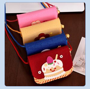 Bolso cruzado de bricolaje para niños, kit de material cosido a mano, regalo de tela no tejida para padres e hijos de jardín de infantes, monedero casero - Product Image 3