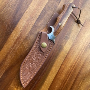 Couteau de camping multifonctionnel de haute qualité, marque HK, modèle SS034, acier inoxydable, DIY, M390, lame fixe, manche en bois, 25 cm - Product Image 3