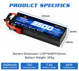 לרחף במקרה קשה ליפו סוללה 3500mah <span class=keywords><strong>4500mah</strong></span> 5500mah 75c 7.4v 11.1v 14.8 2s <span class=keywords><strong>3s</strong></span> 4S עבור רכב רכב משאית טנק סירה טנק - Product Image 2
