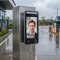 Terminal de Control de Acceso Biométrico con Reconocimiento Facial y Huella Dactilar, Pantalla de 8 Pulgadas, WDR, Resistente al Agua IP65 para Exteriores