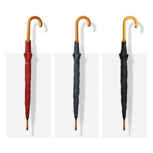 Parapluie de golf haut de gamme WW6322 avec logo personnalisé, poignée droite, parapluie sculpté avec poignée en bois et logo - Product Image 6