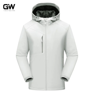 Không thấm nước và Windproof quần áo ngoài trời cho nam giới và phụ nữ tráng đi bộ đường dài cắm trại du lịch áo khoác với đứng cổ áo phía trước Logo - Product Image 3