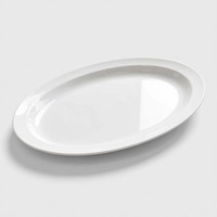 Assiettes ovales en céramique personnalisées DianTong de 16 pouces pour la restauration, vaisselle en porcelaine pour restaurants