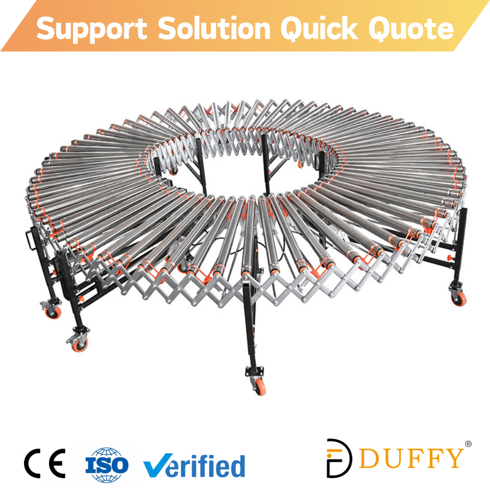Transfer Shipping Line Durable Automatic Expandable Flexible Roller Conveyor with O-Belt ...