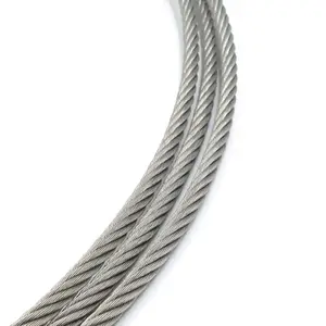 Marine Grade Fishing Cable SS 304 316 7x19 7x37 19X7 1.5mm 22mm Flexible Stainless Steel Wire Rope