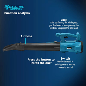 Pour le bricolage industriel : <span class=keywords><strong>Aspirateur</strong></span> à poussière sans fil et souffleur d'air 18V avec moteur sans balais et batterie rechargeable, pour <span class=keywords><strong>feuilles</strong></span> de jardin - Product Image 2
