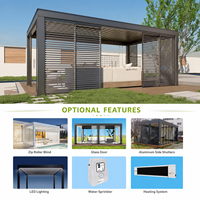 Pergola bioclimatique moderne en aluminium 3x3 3x4 4x4 4x5 4x6m avec toit à lames motorisé et étanche pour jardin et terrasse