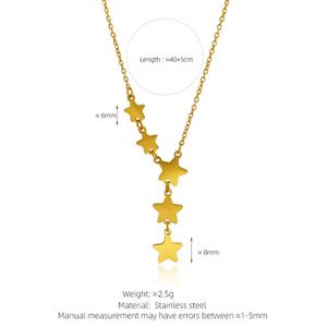 Collar con Colgante de Estrellas y Mariposas Chapado en Oro de 18K, Antideslustre, Diseño Nuevo, Cadenas Geométricas Modernas, Venta al Por Mayor - Product Image 3