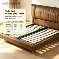 Lit rembourré en cuir véritable de luxe, style minimaliste moderne, taille King Queen, pour chambre à coucher, V468