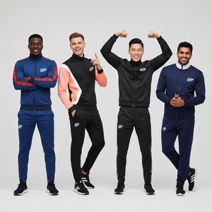 Conjunto de Chaqueta y Pantalones Deportivos Madrid en Oferta, Cuello Alto Elástico con Cremallera Completa para Correr en Invierno y Entrenamiento de Fútbol - Product Image 2