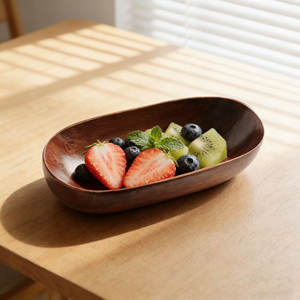 ถาดไม้สไตล์ญี่ปุ่นขนาดเล็ก ถาดเสิร์ฟซูชิ จานผลไม้ ที่วางผ้าเช็ดมือ สำหรับโรงแรมและบ้าน ภาชนะไม้สำหรับใช้ในเชิงพาณิชย์ - Product Image 1