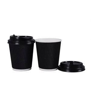 Gobelets en papier kraft personnalisés avec logo, style à paroi ondulée, capacités 8oz/12oz/16oz, faible MOQ pour l'emballage du café et du thé - Product Image 4