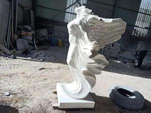 Stile moderno a grandezza naturale angelo alato in marmo scultura statuaria da <span class=keywords><strong>giardino</strong></span> all'aperto decorazione statuetta - Product Image 2
