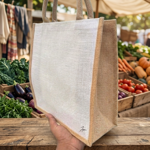Popular Eco Friendly Jute <b>Tote</b> Bag Reusable Custom Logo Shopping Bag Durable Carry Bag for Grocery Retail <b>Travel</b> and Daily Use - Product Image 1