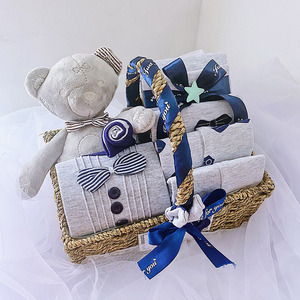 100% coton nouveau-né bébé garçons filles vêtements jouets cadeau ensemble nouveau-né bébé garçons cadeaux panier paniers - Product Image 1