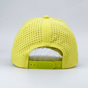 Casquette légère jaune ventilée - Casquette brodée avec logo de stand de boissons pour le <span class=keywords><strong>personnel</strong></span> de service en extérieur en été - Product Image 2