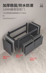 Mueble de Baño Inteligente con Lavabo Integrado de Cerámica y Aleación de Aluminio Montado en la Pared con LED de Grado Hotelero - Product Image 2