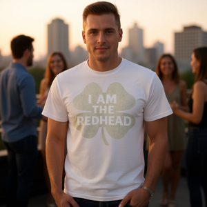 T-shirt promozionale I Am The Redhead, girocollo, manica corta, unisex, per adulti, stampa serigrafica - Product Image 2