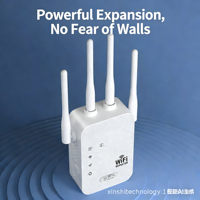 Amplificador de Señal Personalizado con Enchufe Europeo, Repetidor Wi-Fi de 300mbps y 2.4Ghz para Puntos de Acceso Inalámbricos