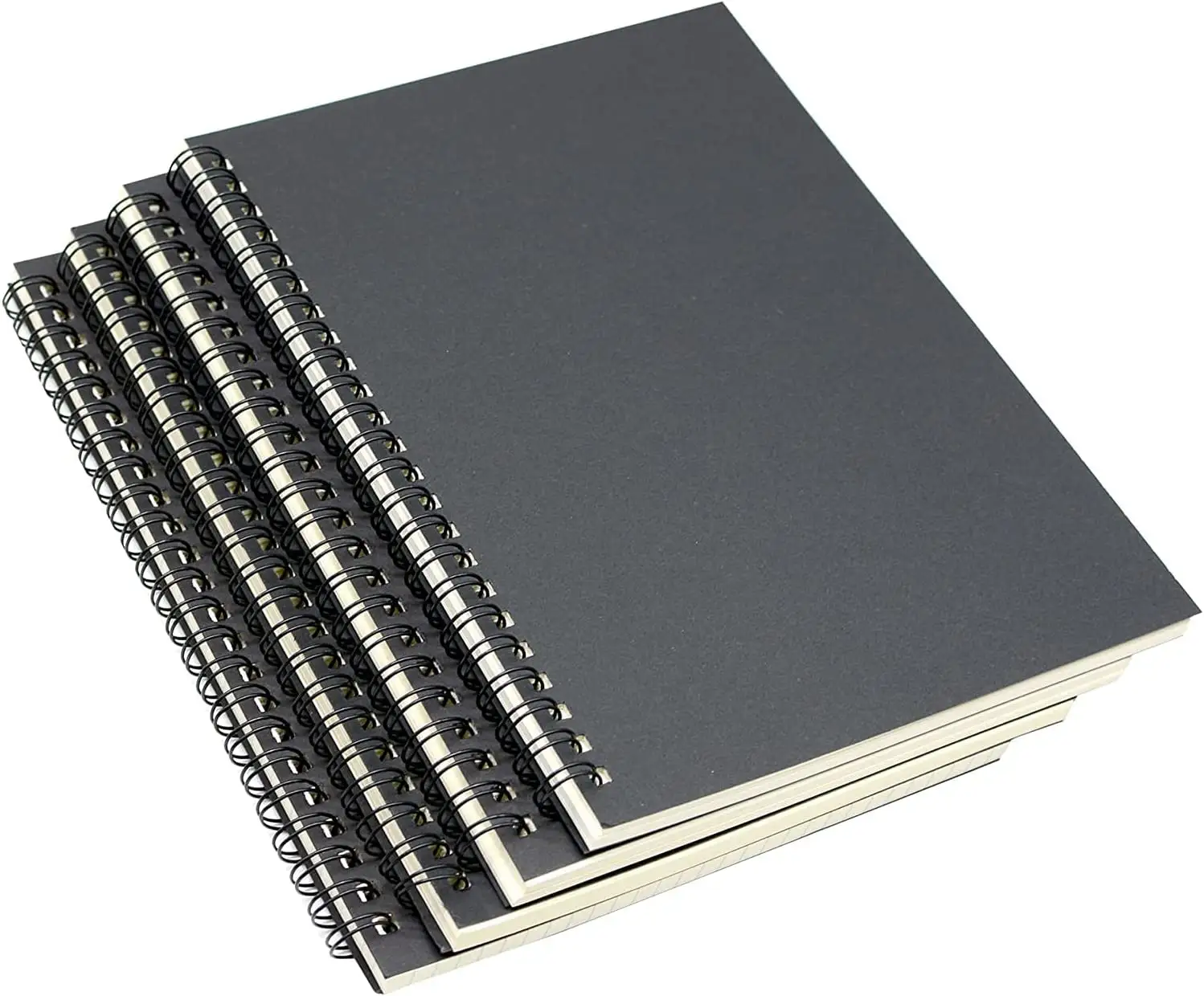 Wholesale high quality eco-friendly blank sketchbook A5 diary black soft cover spiral customized notebooks