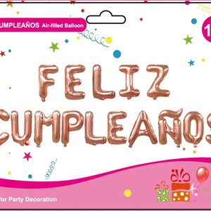 Feliz Cumpleanos Letter <b>Balloons</b> 16 Inch Air Fill Birthday Party <b>Decoration</b> - Product Image 2