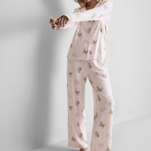Conjunto de Pijama de Manga Larga <span class=keywords><strong>para</strong></span> Mujer, Ropa de Dormir Informal de Dos Piezas con Botones en la Parte Delantera, Traje de Salón <span class=keywords><strong>para</strong></span> el Hogar, Suave y Cómodo - Product Image 1