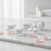 Pot à crème haut de gamme 15g 30g, à paroi épaisse, ovale, en acrylique doré fantaisie avec joint et couvercle à vis en plastique pour cosmétiques