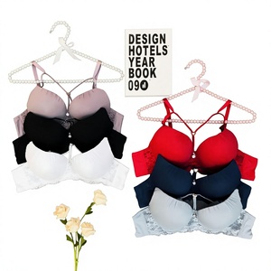 Reggiseno a perizoma sexy in pizzo con ferretto e coppe spesse push-up, taglie forti, in nylon/poliestere/cotone, all'ingrosso, Russia Cross-Border - Product Image 1