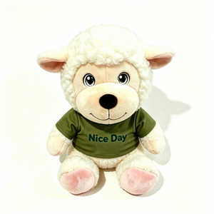 Peluche mouton personnalisée, animal en peluche agneau, adorable peluche mouton, peluche mouton assis, peluche mouton avec chemise - Product Image 1