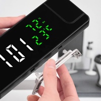 Jam Alarm Proyeksi Digital Layar LED Jernih Cerdas dengan 180 °   Kalender Snooze Cermin Putar dengan Indikator Suhu dan Kelembapan Ruangan