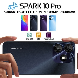 Téléphones t Echno de bonne qualité, 10 cœurs, écran HD+ de 7,3 pouces, smartphone 5G Android 13, 16 Go + 1 To, téléphone d'origine 10 Pro, offre gratuite - Product Image 2