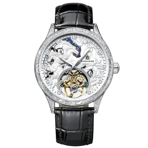 New Design Fashion trend mechanical watch Men's vintage watch horses fashion automatic mechanical watch