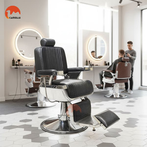 Sillón de Barbero Hidráulico Reclinable, Sillón de Barbero Metálico Resistente, Cadeira De Barbeiro, Peluquería - Product Image 2