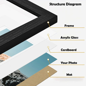Lot de 10 cadres <span class=keywords><strong>photo</strong></span> multi-tailles pour <span class=keywords><strong>collage</strong></span> mural, décoration murale, présentoir de table, ensemble de galerie pour la famille - Product Image 5