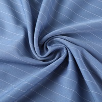Tissu de chemise rayé teint en fil à motif de rayures à 4 voies en polyester 100D à haute élasticité