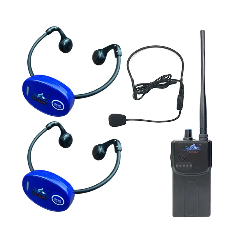 H902 Swimming Training 1 FM Transmitter 2 Receiver Waterproof Wireless Bone Conduction Earphone