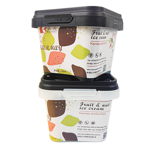 Envase Cuadrado de Plástico de 150 ml, Color Negro, para Crema Agria, Sabor a Vainilla Cremosa, para Yogur, con Cuchara Incluida - Product Image 1