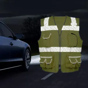Lx biểu tượng tùy chỉnh màu vàng an toàn vest Hi VIS xây dựng phản quang an toàn vest với túi