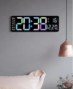 Reloj de Pared Digital LED Grande con Control Remoto, Temperatura, Fecha y Hora Dual, Electrónico, de 16 Pulgadas, para Decoración del Hogar, Sala de Estar - Product Image 3